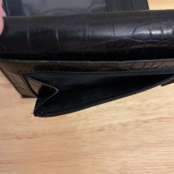 Ralph Lauren Vintage Croc Embossed Leather Tri-Fold Wallet - Picture 8 of 8